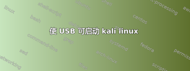 使 USB 可启动 kali linux