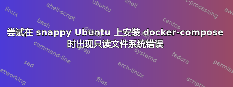 尝试在 snappy Ubuntu 上安装 docker-compose 时出现只读文件系统错误