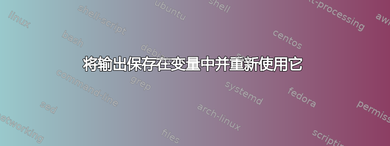 将输出保存在变量中并重新使用它