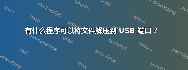 有什么程序可以将文件解压到 USB 端口？ 