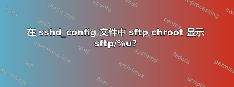 在 sshd_config 文件中 sftp chroot 显示 sftp/%u?