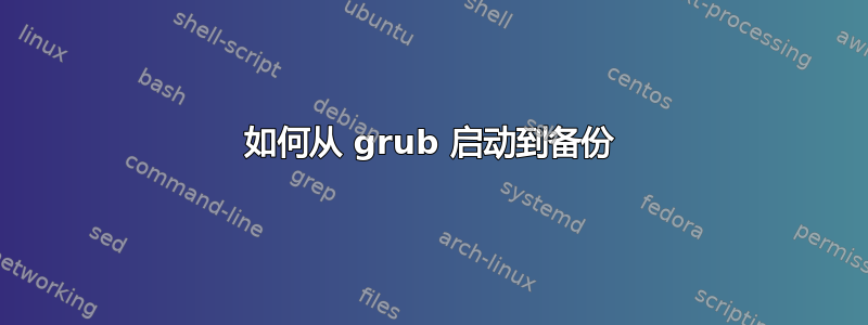 如何从 grub 启动到备份