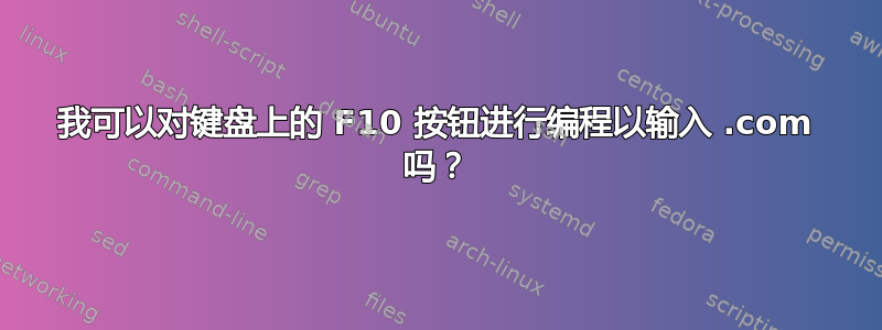 我可以对键盘上的 F10 按钮进行编程以输入 .com 吗？