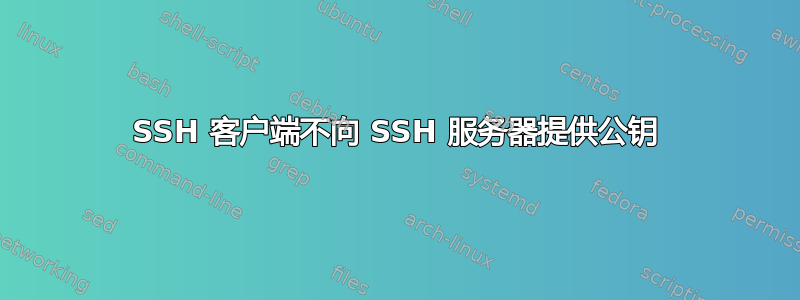 SSH 客户端不向 SSH 服务器提供公钥