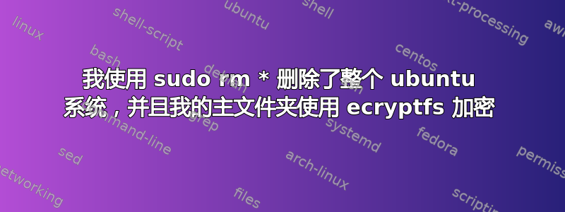 我使用 sudo rm * 删除了整个 ubuntu 系统，并且我的主文件夹使用 ecryptfs 加密