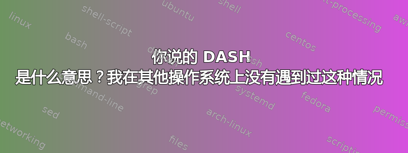 你说的 DASH 是什么意思？我在其他操作系统上没有遇到过这种情况 