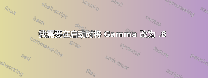 我需要在启动时将 Gamma 改为 .8