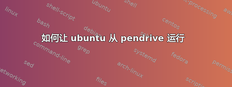 如何让 ubuntu 从 pendrive 运行 