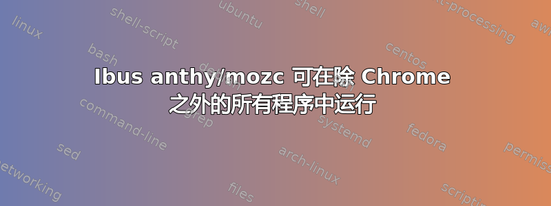 Ibus anthy/mozc 可在除 Chrome 之外的所有程序中运行