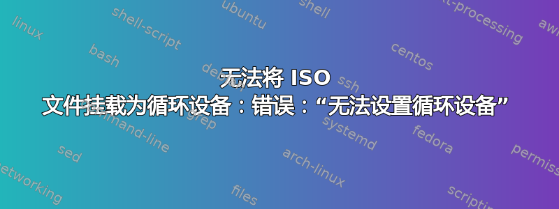 无法将 ISO 文件挂载为循环设备：错误：“无法设置循环设备”