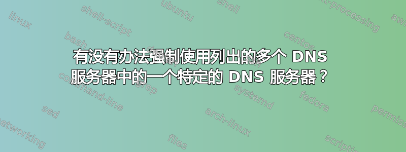 有没有办法强制使用列出的多个 DNS 服务器中的一个特定的 DNS 服务器？