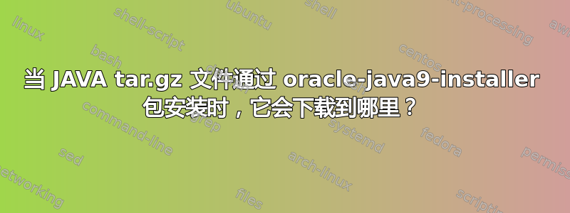 当 JAVA tar.gz 文件通过 oracle-java9-installer 包安装时，它会下载到哪里？