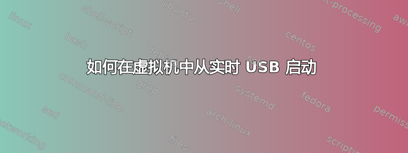 如何在虚拟机中从实时 USB 启动