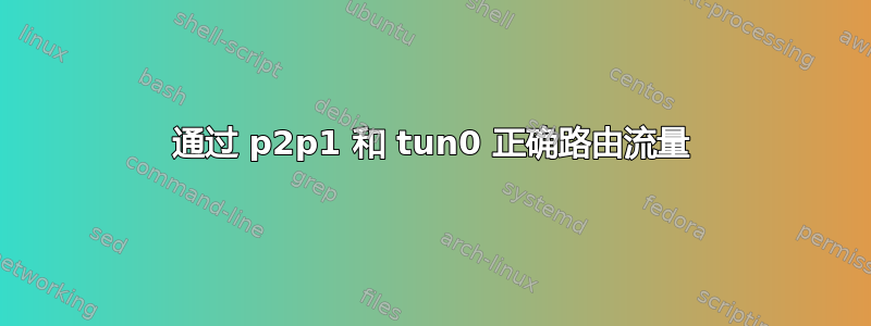 通过 p2p1 和 tun0 正确路由流量