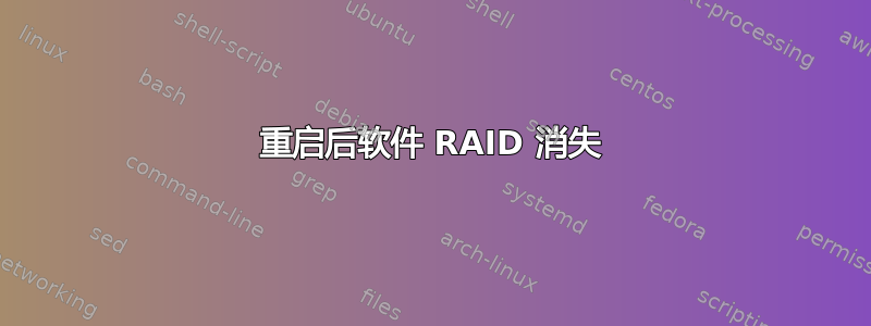 重启后软件 RAID 消失