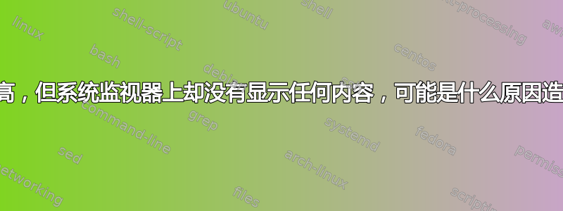 负载很高，但系统监视器上却没有显示任何内容，可能是什么原因造成的？