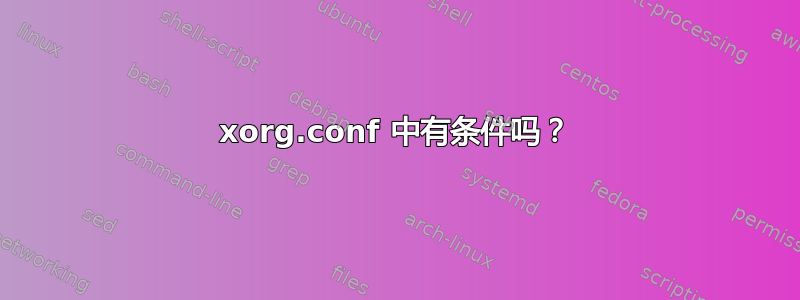 xorg.conf 中有条件吗？