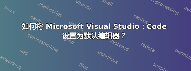 如何将 Microsoft Visual Studio：Code 设置为默认编辑器？