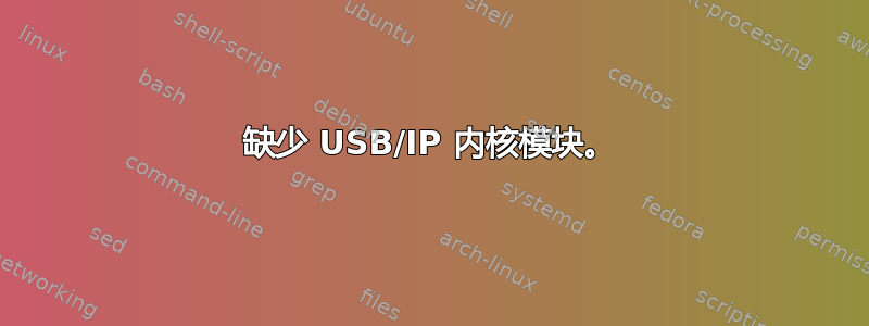 缺少 USB/IP 内核模块。