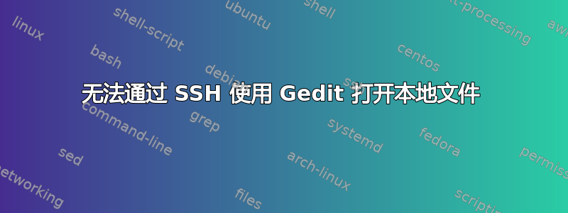 无法通过 SSH 使用 Gedit 打开本地文件