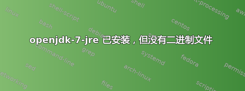 openjdk-7-jre 已安装，但没有二进制文件