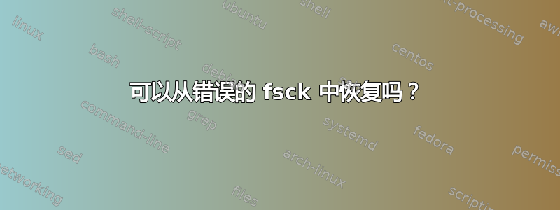 可以从错误的 fsck 中恢复吗？