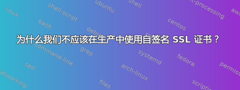 为什么我们不应该在生产中使用自签名 SSL 证书？