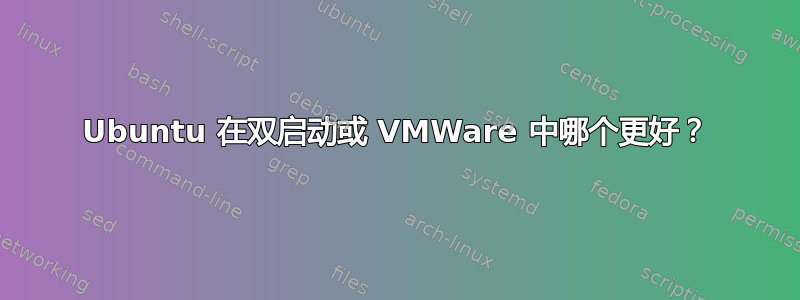 Ubuntu 在双启动或 VMWare 中哪个更好？