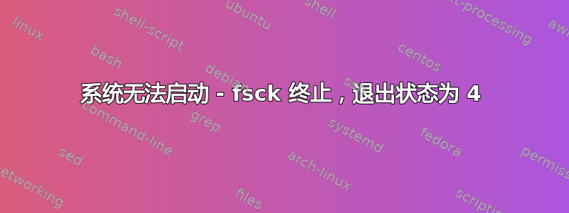 系统无法启动 - fsck 终止，退出状态为 4