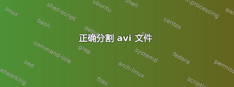 正确分割 avi 文件