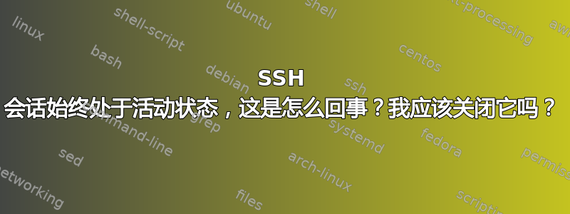 SSH 会话始终处于活动状态，这是怎么回事？我应该关闭它吗？