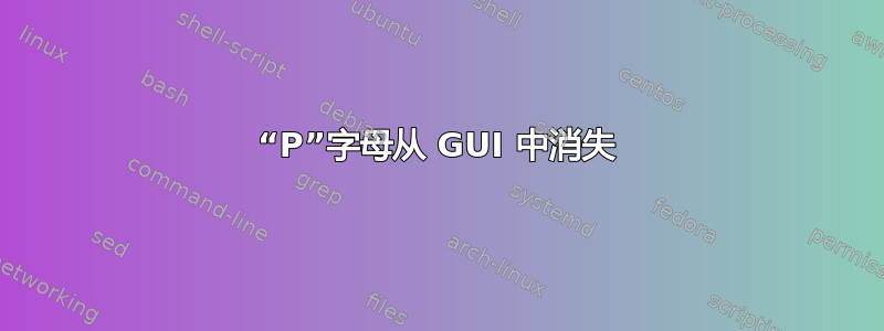 “P”字母从 GUI 中消失