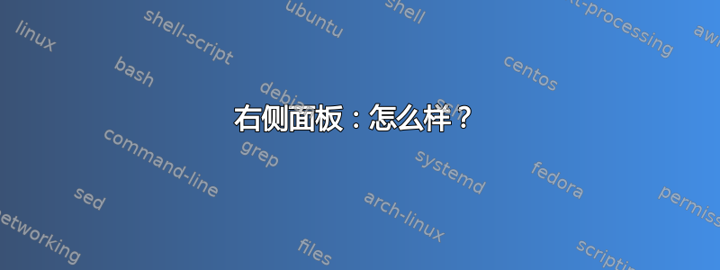 右侧面板：怎么样？