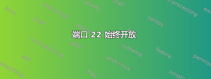 端口 22 始终开放