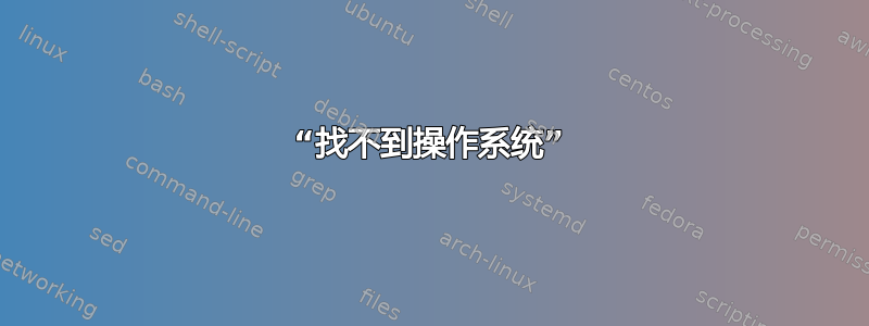 “找不到操作系统”