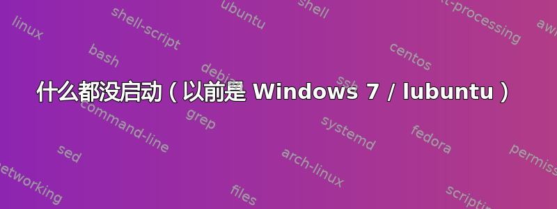 什么都没启动（以前是 Windows 7 / lubuntu）