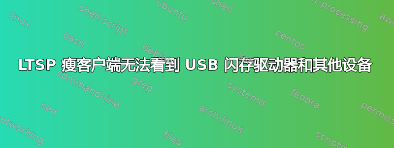 LTSP 瘦客户端无法看到 USB 闪存驱动器和其他设备