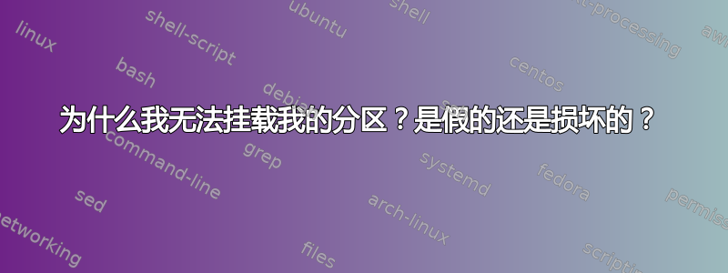 为什么我无法挂载我的分区？是假的还是损坏的？