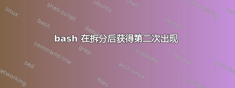 bash 在拆分后获得第二次出现