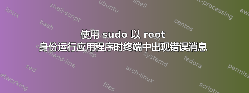 使用 sudo 以 root 身份运行应用程序时终端中出现错误消息