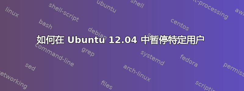 如何在 Ubuntu 12.04 中暂停特定用户