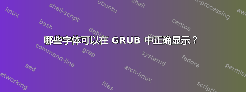 哪些字体可以在 GRUB 中正确显示？