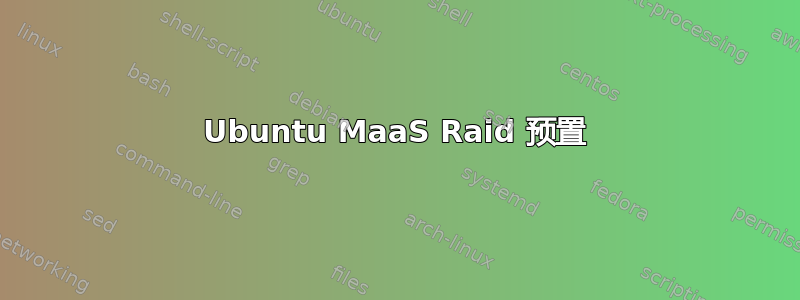 Ubuntu MaaS Raid 预置