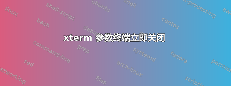 xterm 参数终端立即关闭