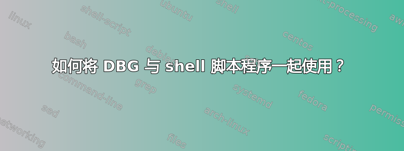 如何将 DBG 与 shell 脚本程序一起使用？