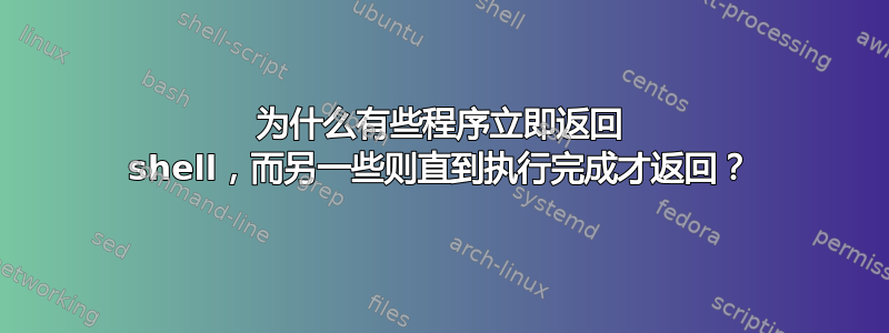 为什么有些程序立即返回 shell，而另一些则直到执行完成才返回？