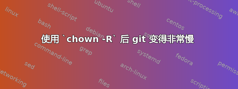 使用 `chown -R` 后 git 变得非常慢