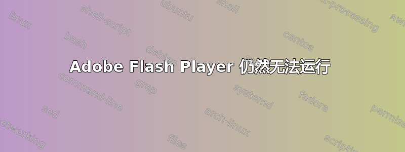 Adobe Flash Player 仍然无法运行