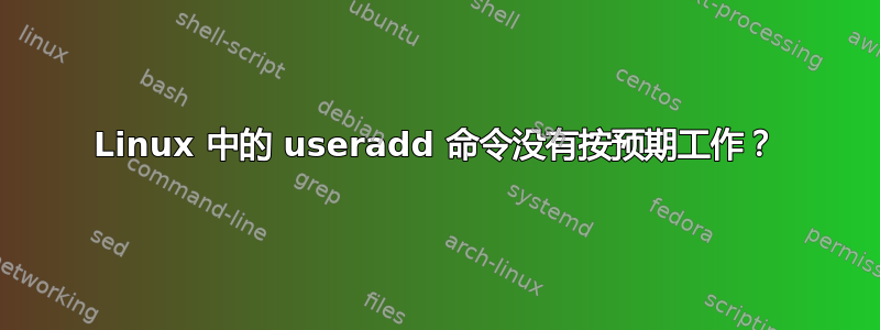 Linux 中的 useradd 命令没有按预期工作？