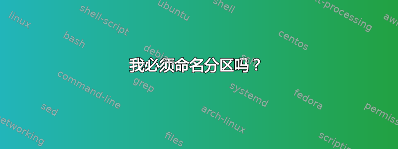 我必须命名分区吗？